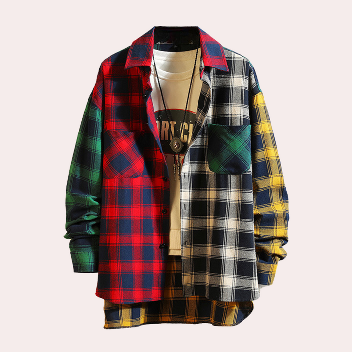 Stylish Colourful Checkered Men's Shirt – Trendy & Modern Wardrobe Essential