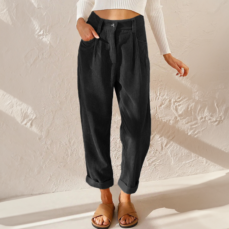 High Waist Corduroy Pants – Trendy & Comfortable Style