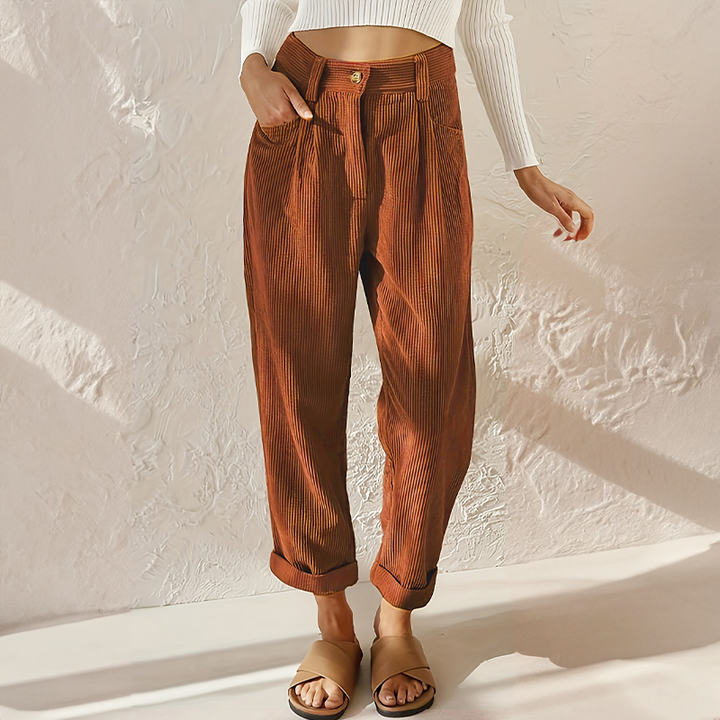 High Waist Corduroy Pants – Trendy & Comfortable Style