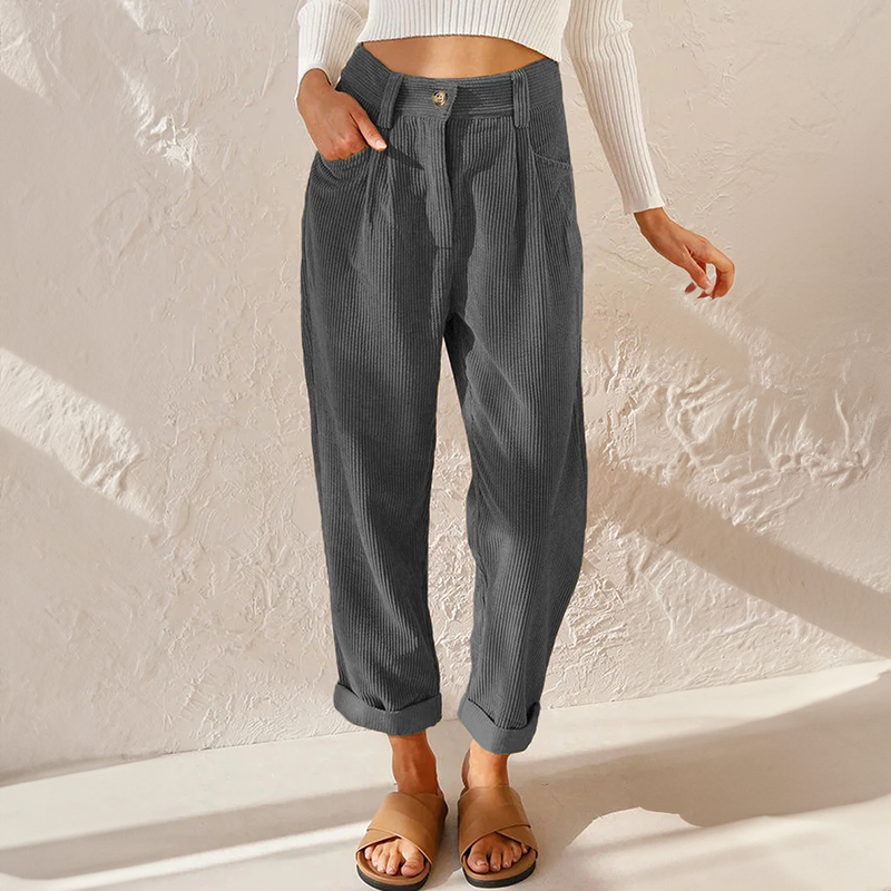High Waist Corduroy Pants – Trendy & Comfortable Style