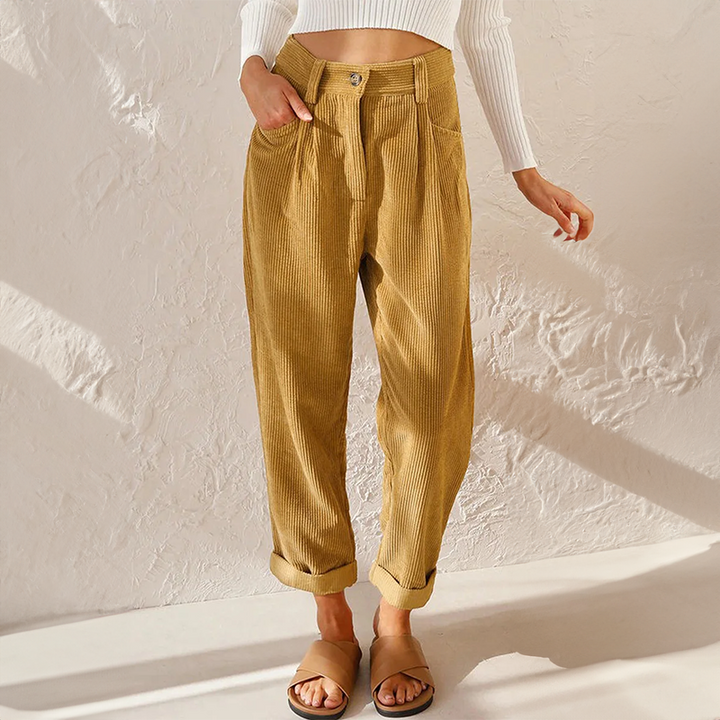 High Waist Corduroy Pants – Trendy & Comfortable Style