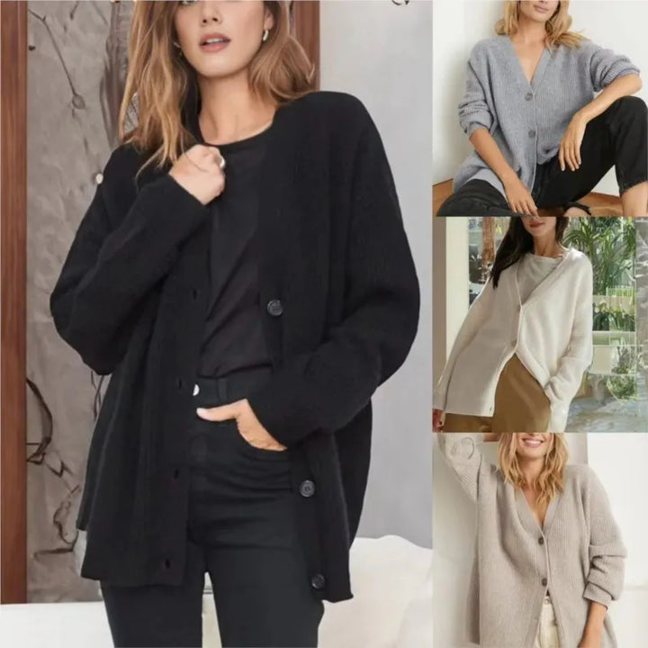V-Neck Cashmere Cardigan – Elegant & Sophisticated Layering Essential