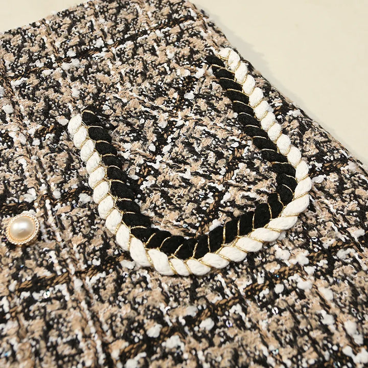 Thick Wool Pearl Skirt – Elegant & Sophisticated Winter Fashion
