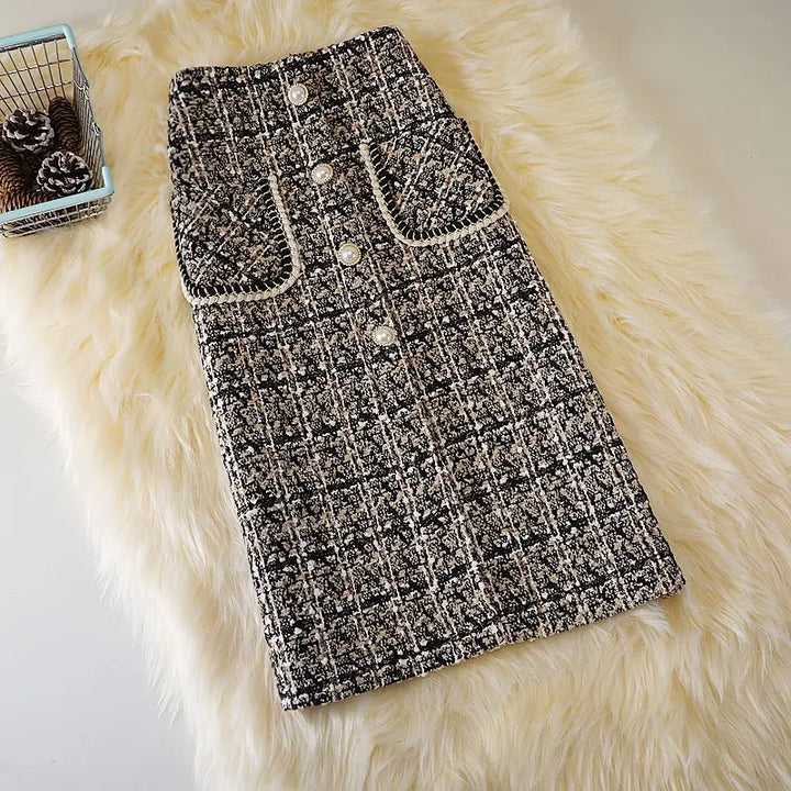 Glitter Tweed Skirt – Chic & Trendy Fashion Statement