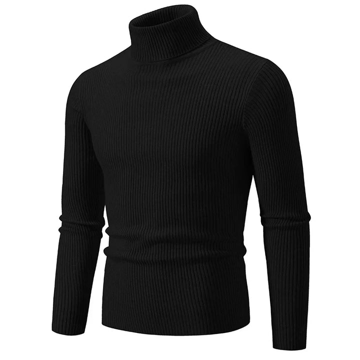 Turtleneck Ribbing Sweater – Trendy & Comfortable Knitted Style