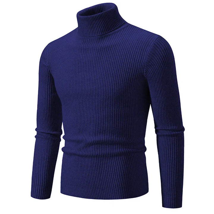 Turtleneck Ribbing Sweater – Trendy & Comfortable Knitted Style