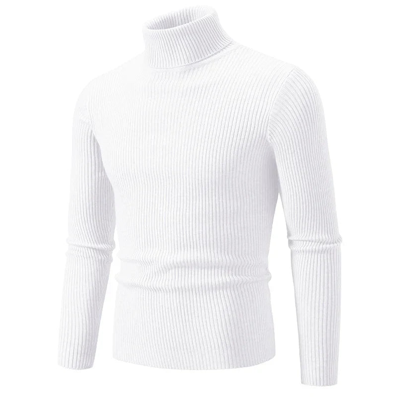 Turtleneck Ribbing Sweater – Trendy & Comfortable Knitted Style
