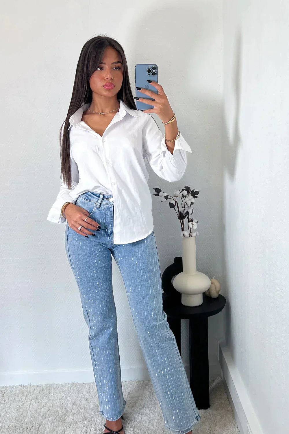 Diamond Denim Jeans – Chic & Trendy Casual Wear
