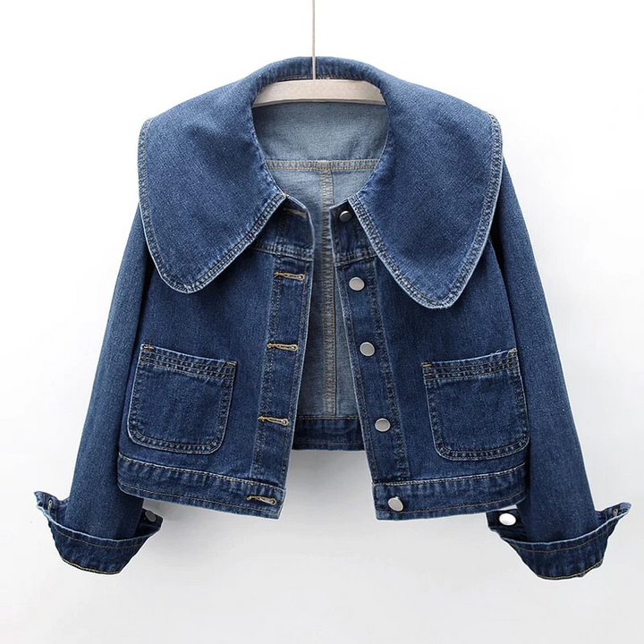 Oversized Collar Denim Jacket – Trendy & Chic Outerwear for Effortless Style