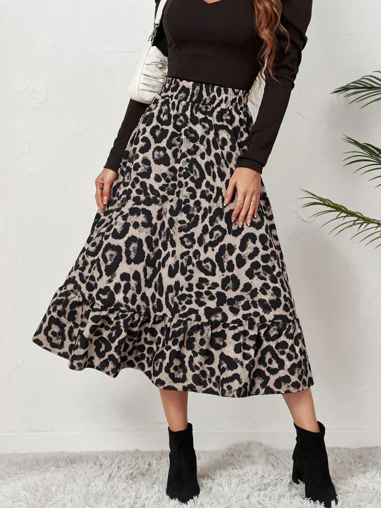 Long Flowing Leopard Skirt – Trendy & Chic Statement Piece