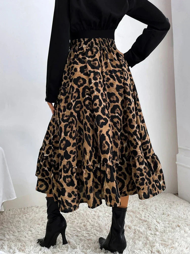 Long Flowing Leopard Skirt – Trendy & Chic Statement Piece