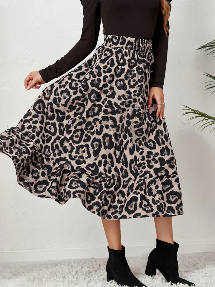 Long Flowing Leopard Skirt – Trendy & Chic Statement Piece