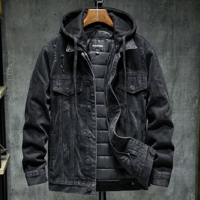 Denim Hoodie Jacket – Trendy Layer for Casual Outfits