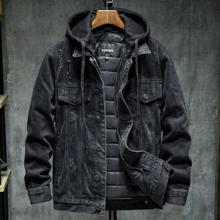 Denim Hoodie Jacket – Trendy Layer for Casual Outfits