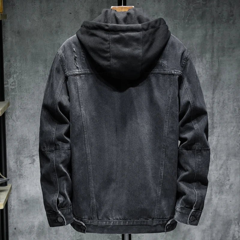 Denim Hoodie Jacket – Trendy Layer for Casual Outfits