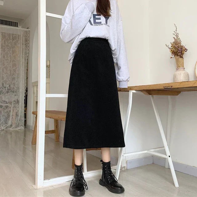 Corduroy Long Skirts – Trendy & Comfortable Everyday Fashion