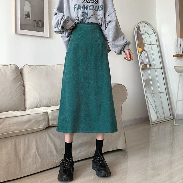 Corduroy Long Skirts – Trendy & Comfortable Everyday Fashion