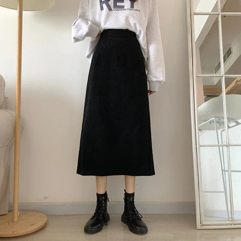 Corduroy Long Skirts – Trendy & Comfortable Everyday Fashion