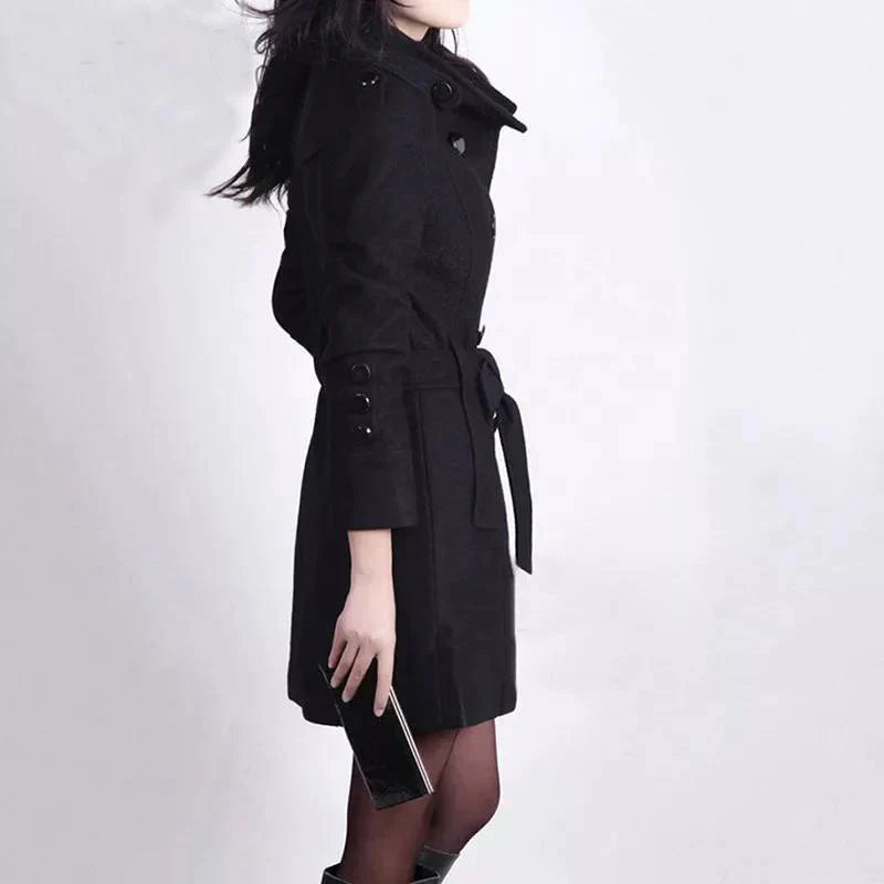 Classic Women's Jacket with Belt – Elegant & Timeless Outerwear