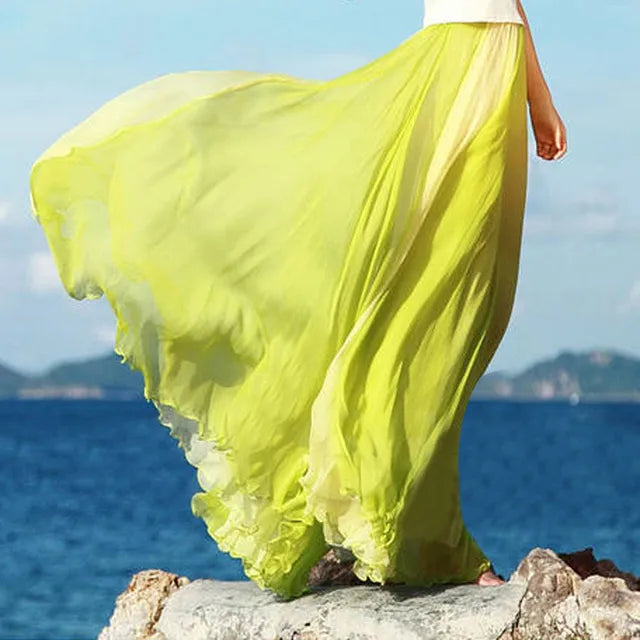 Chiffon Flowing Colour Skirt – Trendy & Elegant Style Statement