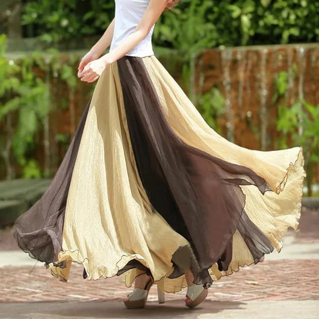 Chiffon Flowing Colour Skirt – Trendy & Elegant Style Statement