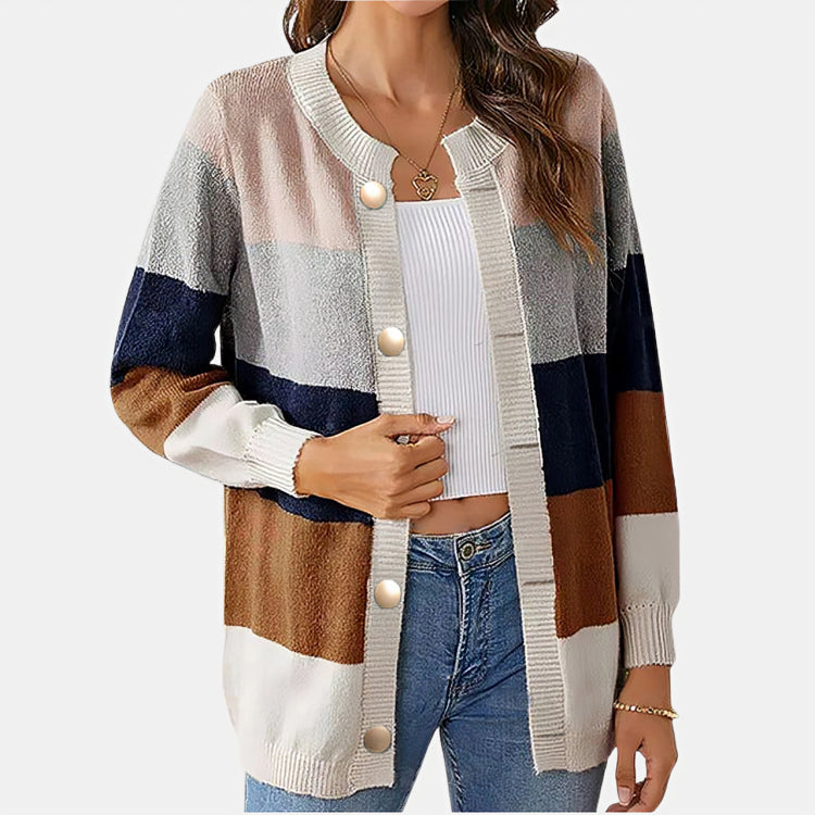Bright Striped Cardigan – Trendy & Chic Layering Piece for Any Occasion