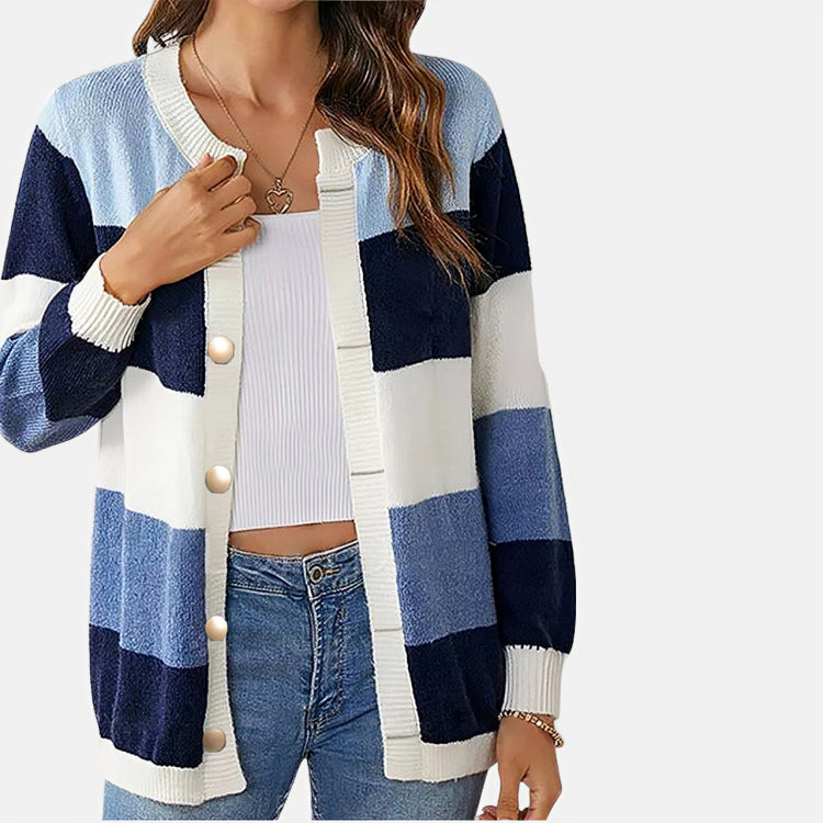 Bright Striped Cardigan – Trendy & Chic Layering Piece for Any Occasion