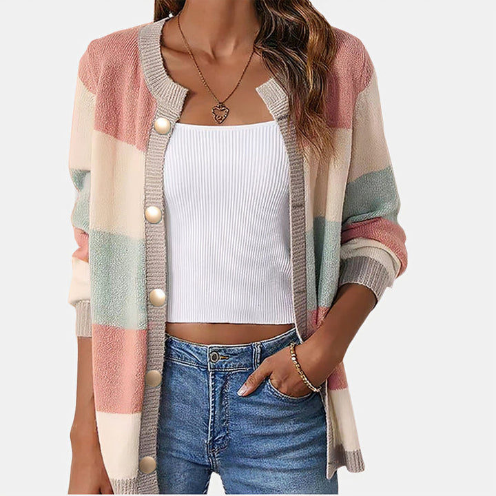 Bright Striped Cardigan – Trendy & Chic Layering Piece for Any Occasion