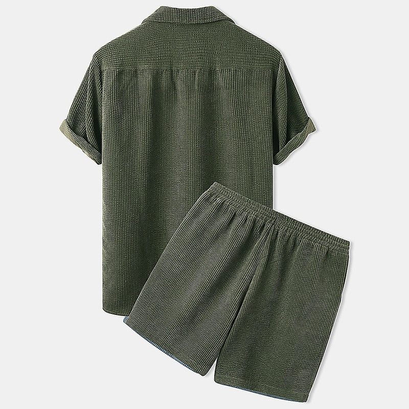 Men's Trendy Velvet Short Set – Stylish & Comfortable Summer Wear