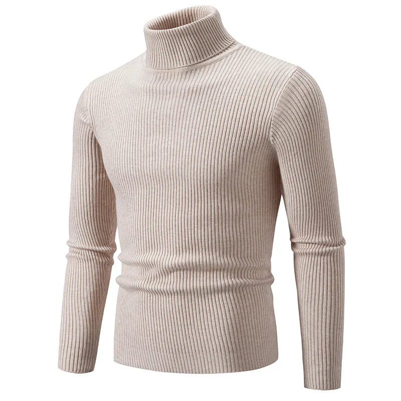 Turtleneck Ribbing Sweater – Trendy & Comfortable Knitted Style