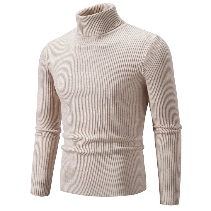 Turtleneck Ribbing Sweater – Trendy & Comfortable Knitted Style