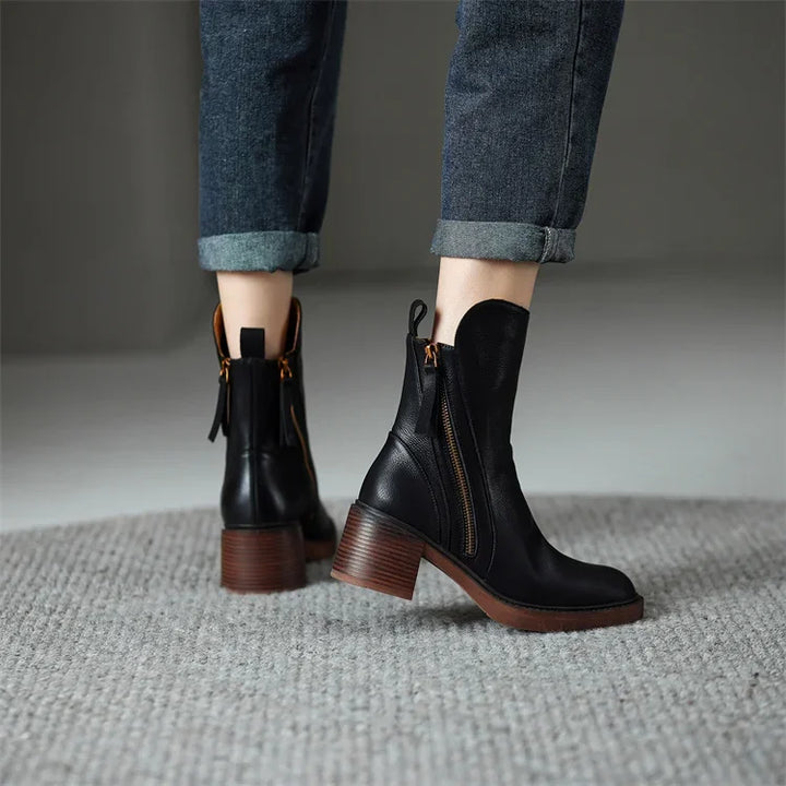 Premium Leather Ankle Boots – Chic and Sophisticated Footwear