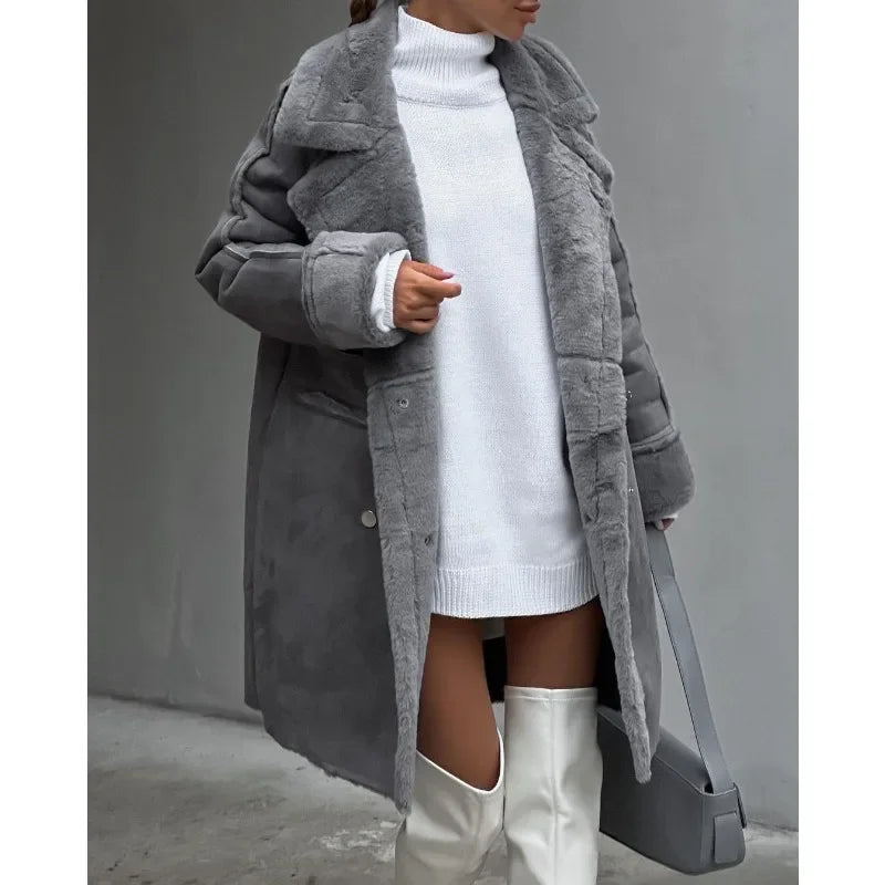 Elegant Fur Overcoat – Sophisticated & Stylish Winter Outerwear
