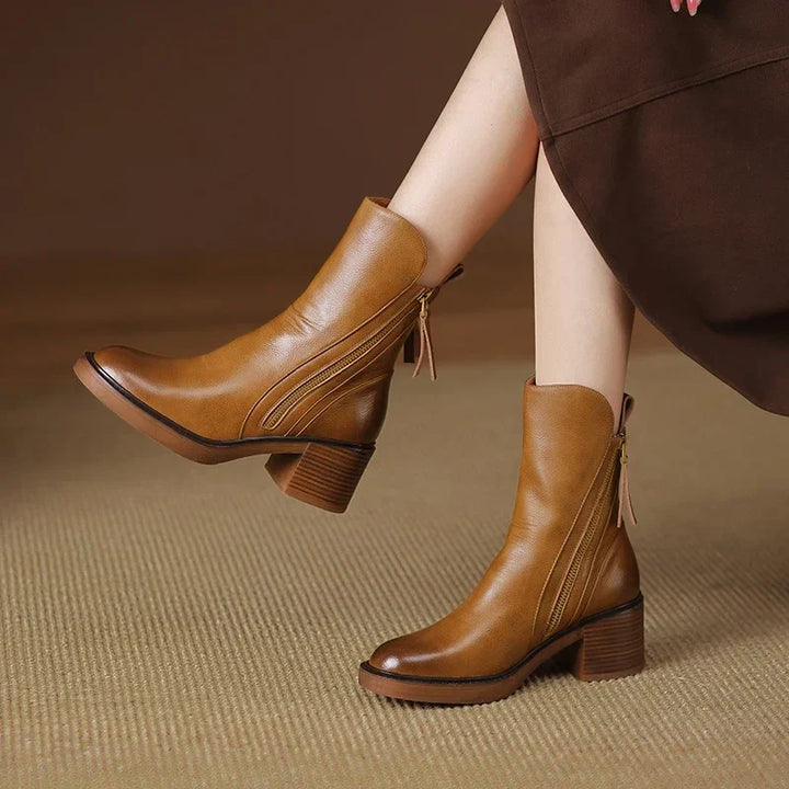 Premium Leather Ankle Boots – Chic and Sophisticated Footwear