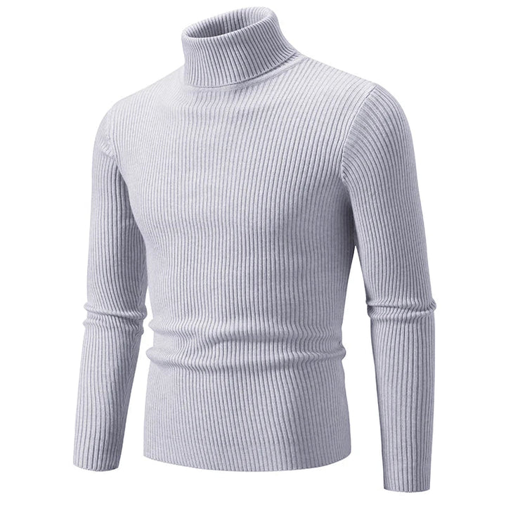 Turtleneck Ribbing Sweater – Trendy & Comfortable Knitted Style