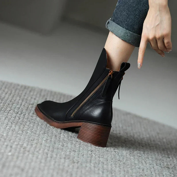Premium Leather Ankle Boots – Chic and Sophisticated Footwear