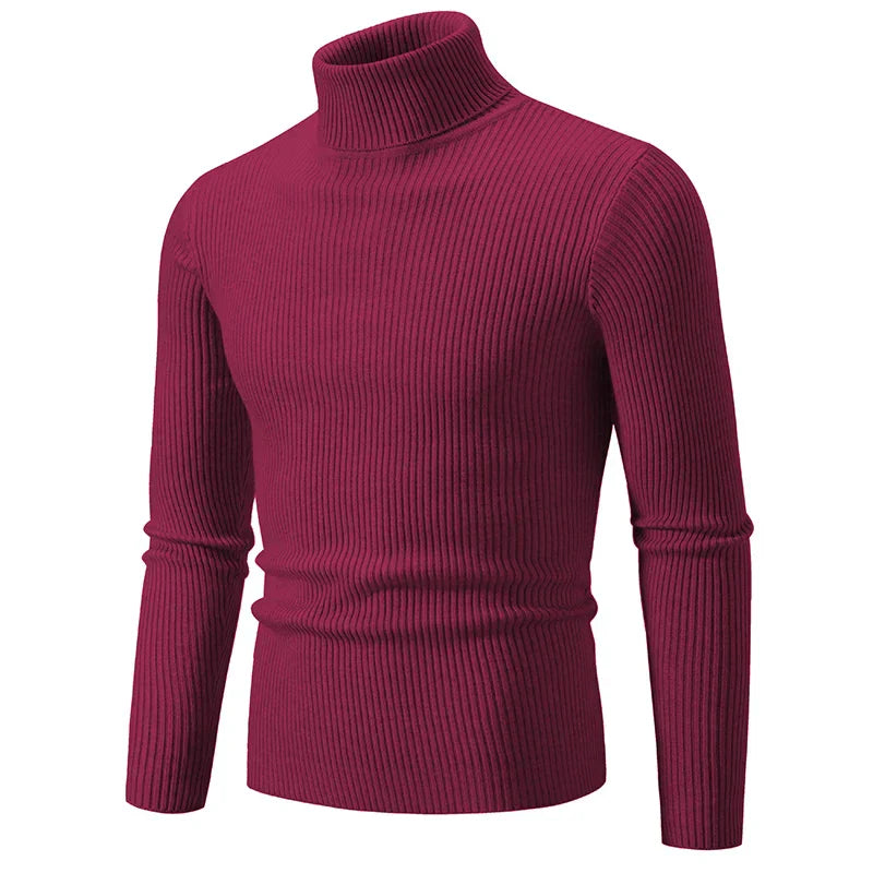 Turtleneck Ribbing Sweater – Trendy & Comfortable Knitted Style