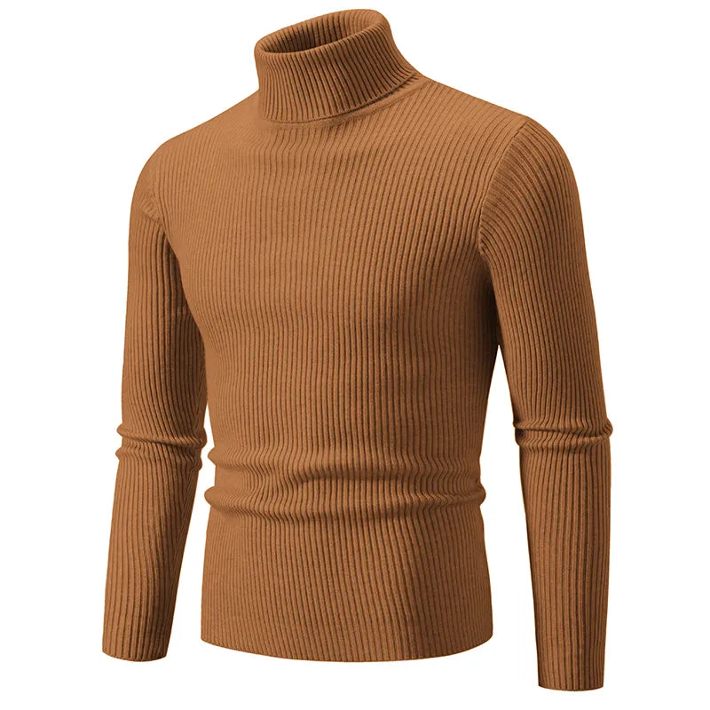 Turtleneck Ribbing Sweater – Trendy & Comfortable Knitted Style