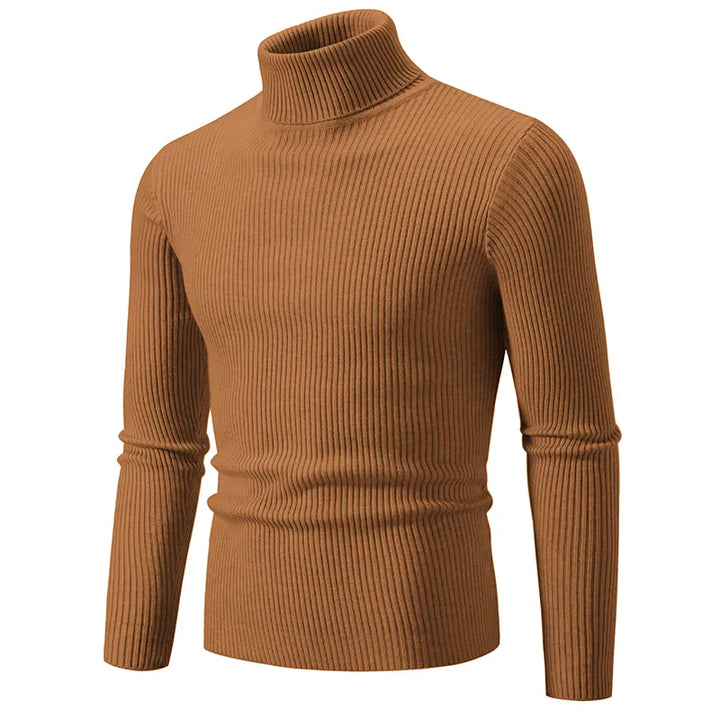 Turtleneck Ribbing Sweater – Trendy & Comfortable Knitted Style