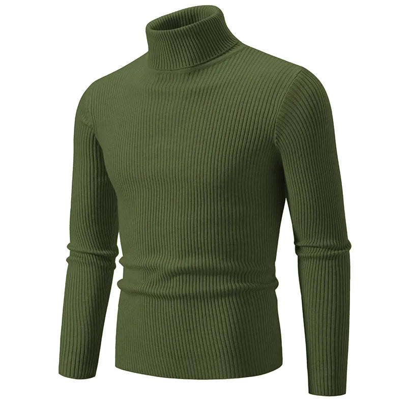 Turtleneck Ribbing Sweater – Trendy & Comfortable Knitted Style