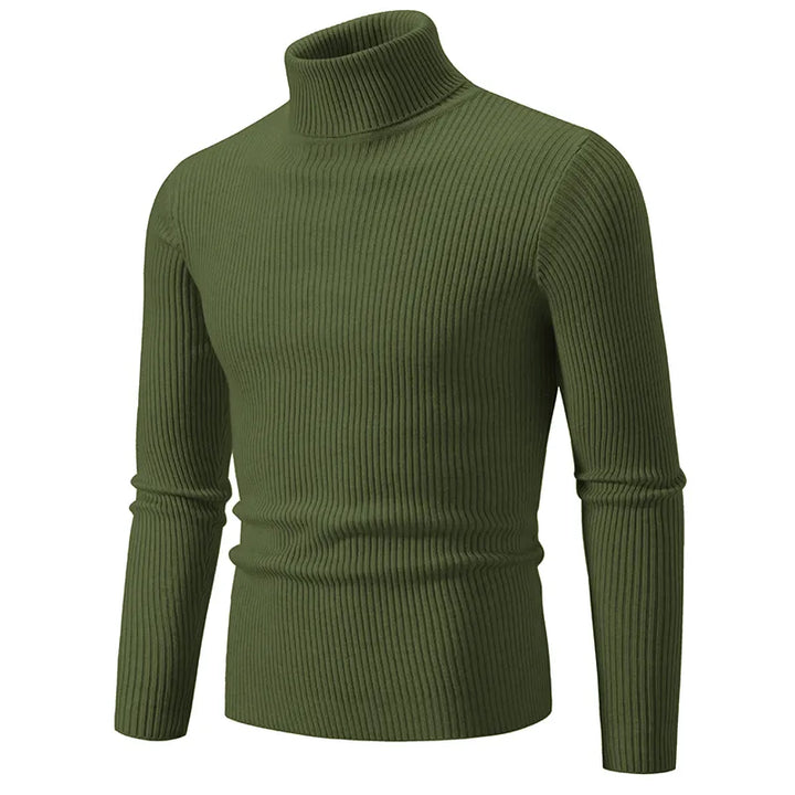 Turtleneck Ribbing Sweater – Trendy & Comfortable Knitted Style
