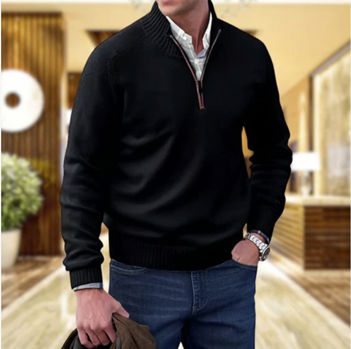 Polished Zip-Up Sweater – Elegant & Sophisticated Wardrobe Essential