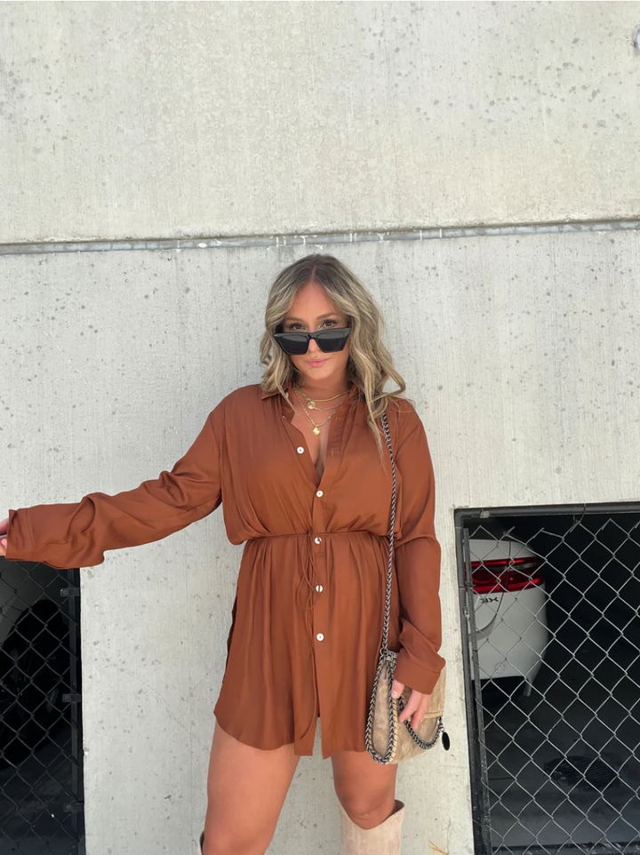 Satin Pajama Dress – Chic & Comfortable Sleepwear
