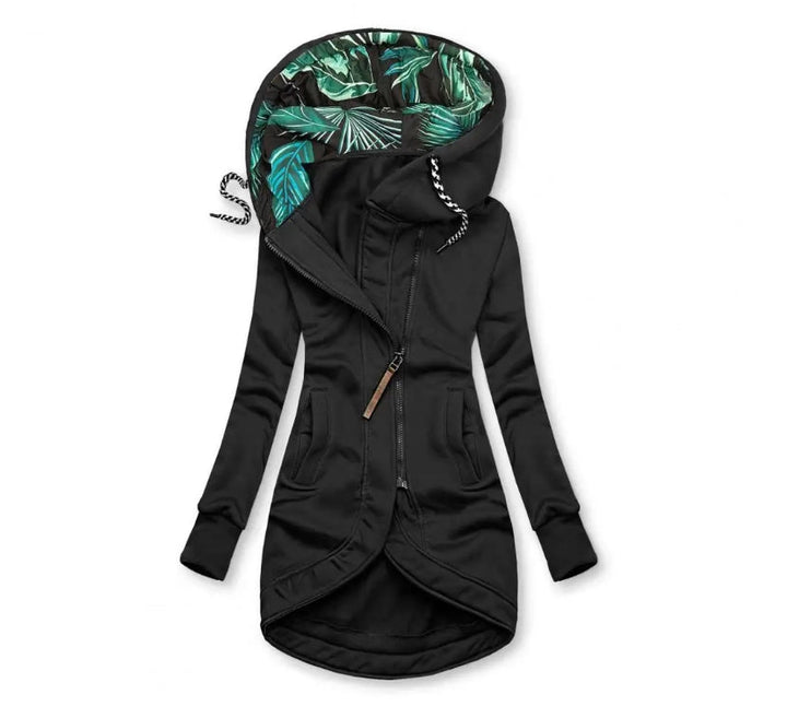 Zippered Long Hoodie – Trendy and Chic Layering Piece