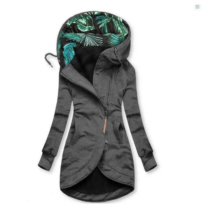 Zippered Long Hoodie – Trendy and Chic Layering Piece
