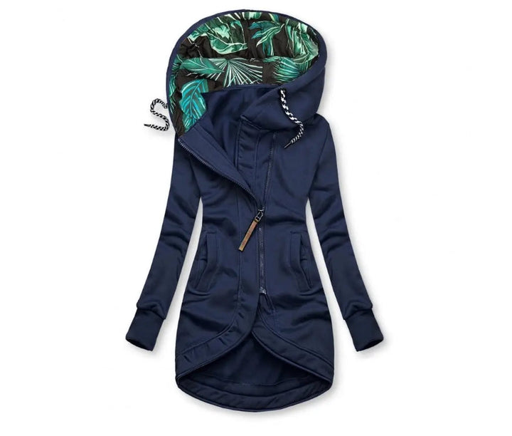 Zippered Long Hoodie – Trendy and Chic Layering Piece