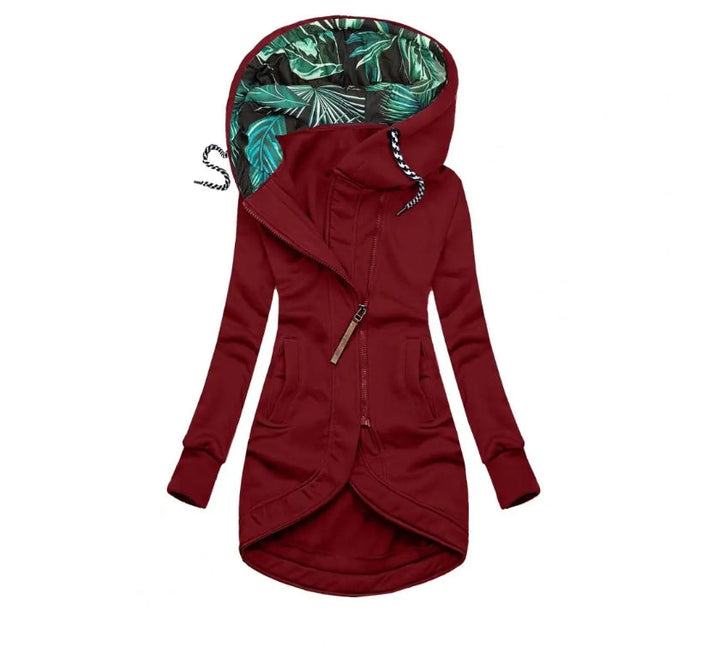 Zippered Long Hoodie – Trendy and Chic Layering Piece