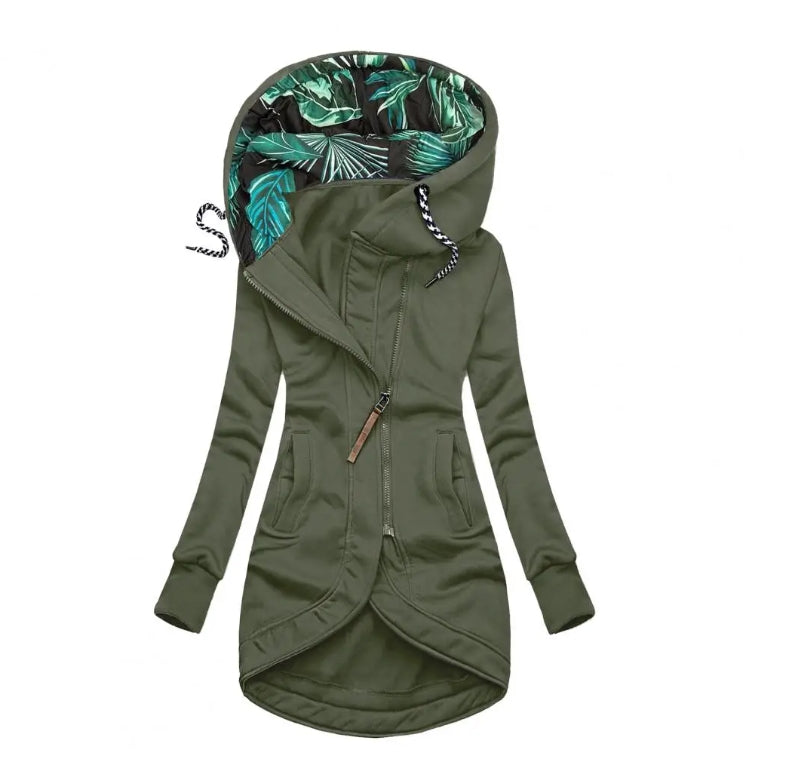 Zippered Long Hoodie – Trendy and Chic Layering Piece