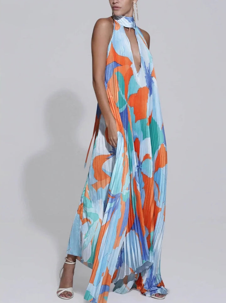 Maxi Dress with Halter Neckline – Trendy & Chic Style for Any Occasion