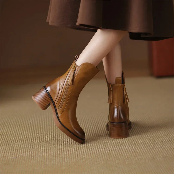 Premium Leather Ankle Boots – Chic and Sophisticated Footwear